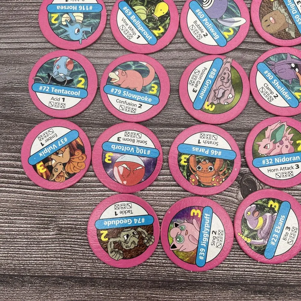 Pokémon Master Trainer Board Game 34 Pink Pokémon Chip Lot OEM Replacement Parts